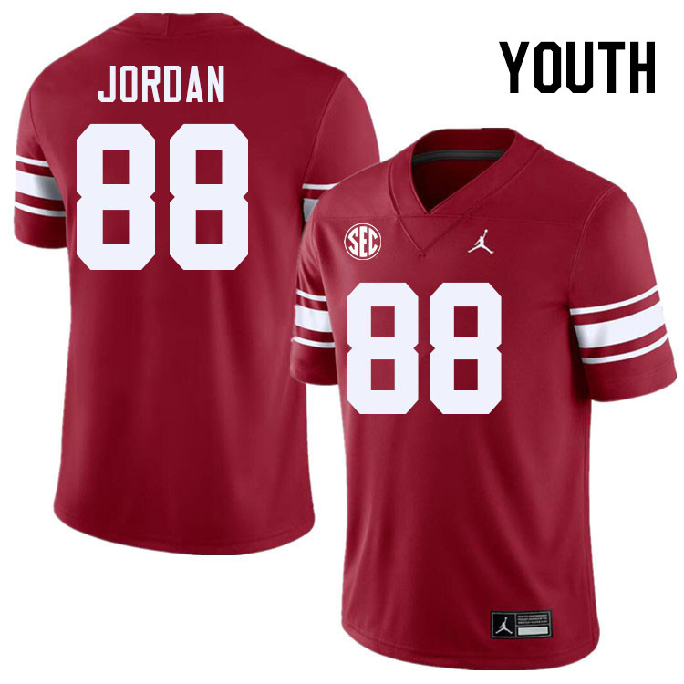 Youth #88 Jacob Jordan Oklahoma Sooners 2024 SEC Conference College Football Jerseys-Throwback